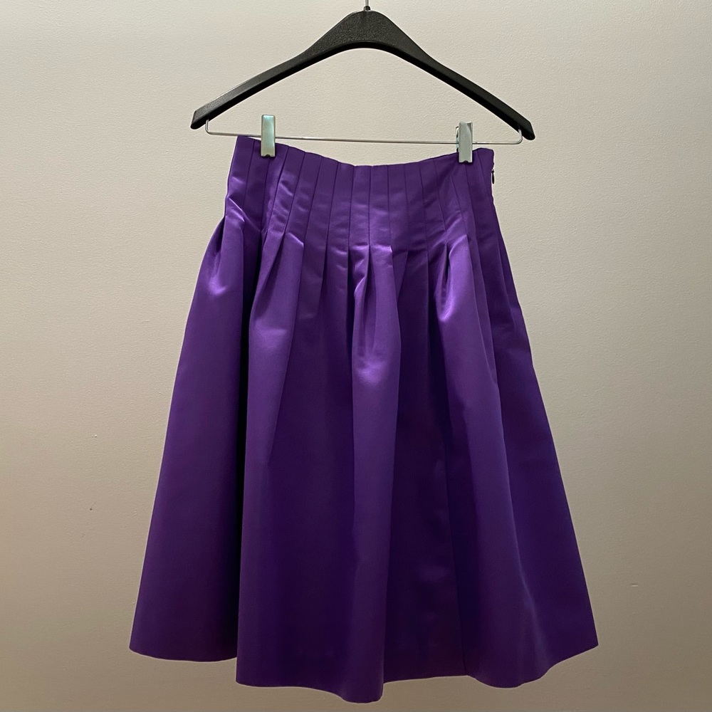 J. Crew | Midi A-Line Pleated Satin Skirt, NWT